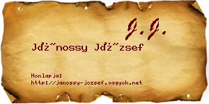 Jánossy József névjegykártya